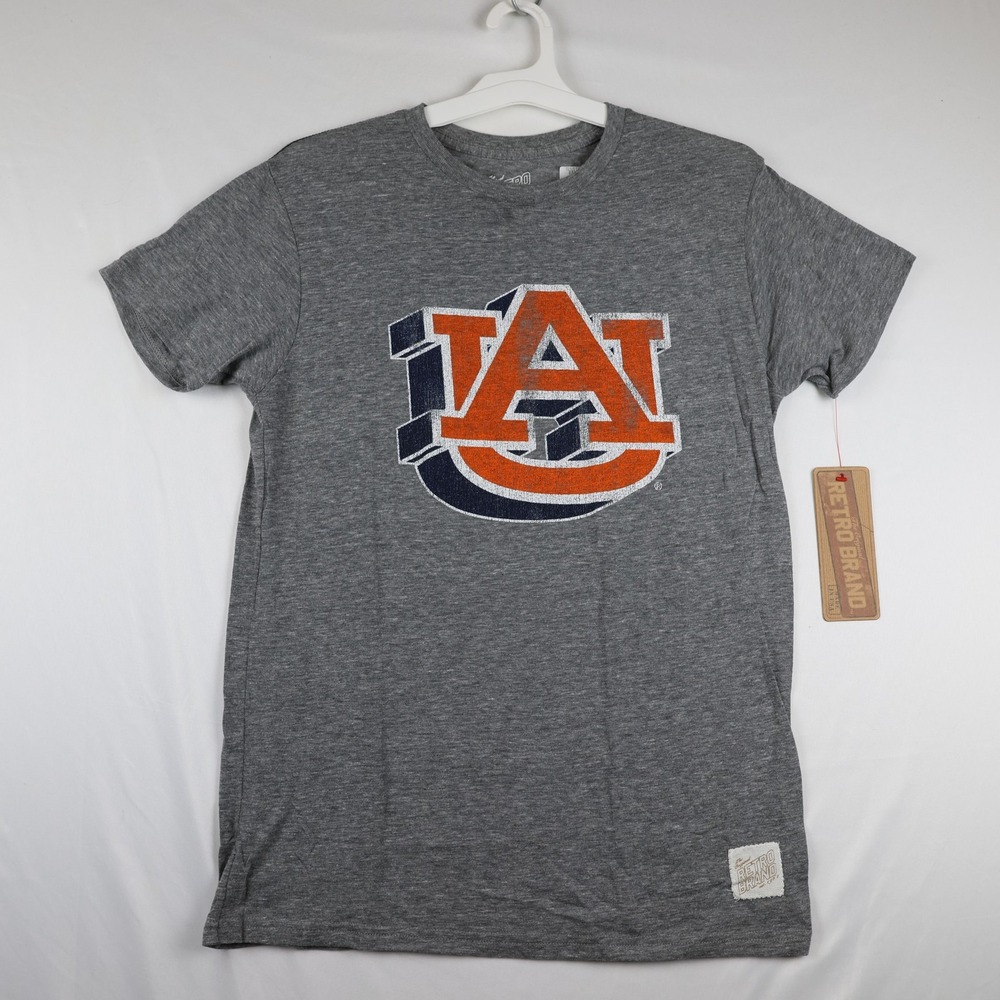 Auburn Tigers Shirt Mens Medium Gray NCAA Football Soft Tee‎ Retro Brand